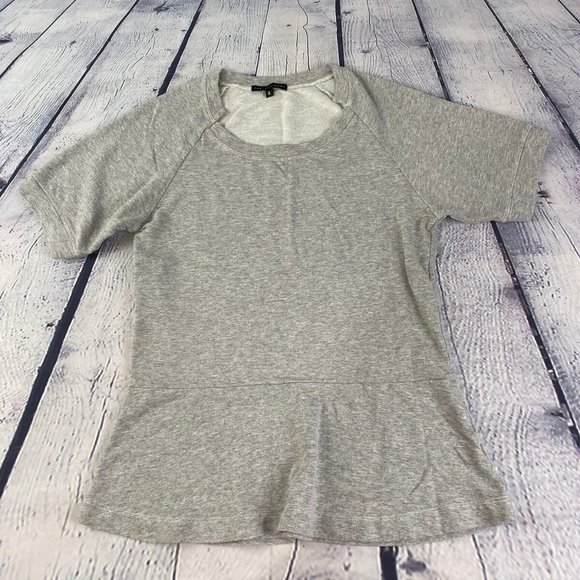The Refinery Women Crew Neck Gray Short Sleeve Top - Picture 1 of 8